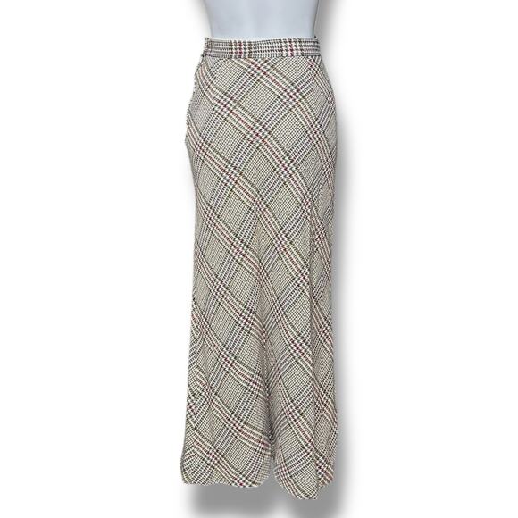 Koret Vintage Maxi Skirt Flare Plaid Wool Blend Academia Old Money Regency 26" - Picture 5 of 16